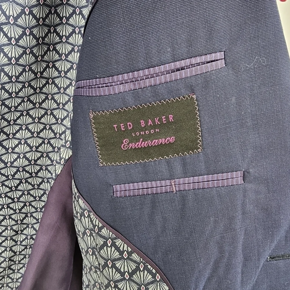 Ted Baker London Wool Blazer 44R | Karl Trim Fit Stretch‎ Navy Suit Jacket